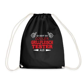Grillen und Camper Geschenkidee - Turnbeutel - Schwarz - Vorne