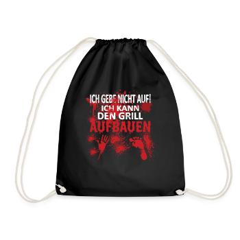 Grillen und Camper Geschenkidee - Turnbeutel - Schwarz - Vorne