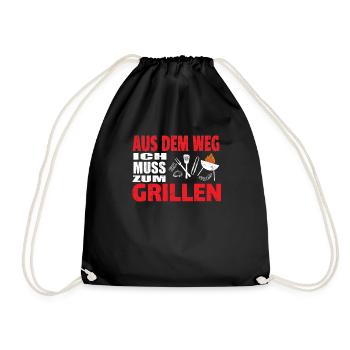 Grillen und Camper Geschenkidee - Turnbeutel - Schwarz - Vorne