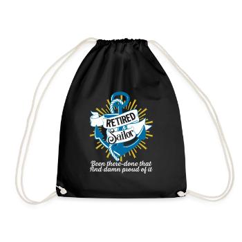 Sailor Proud Retired Sailor - Drawstring Bag - black - Front