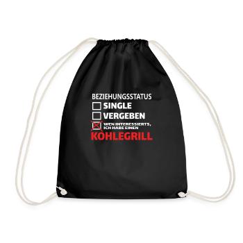 Grillen und Camper Geschenkidee - Turnbeutel - Schwarz - Vorne