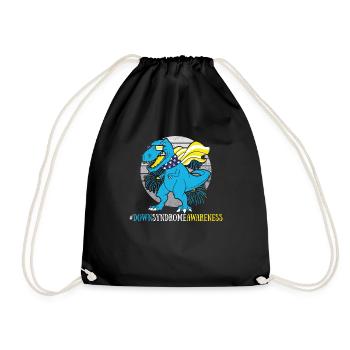 Down syndrome children extra chromosome - Drawstring Bag - black - Front