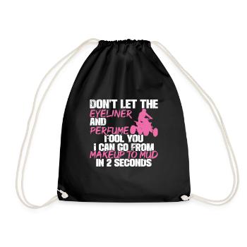 Quad Racing ATV Wheeler Dirt Road - Turnbeutel - Schwarz - Vorne