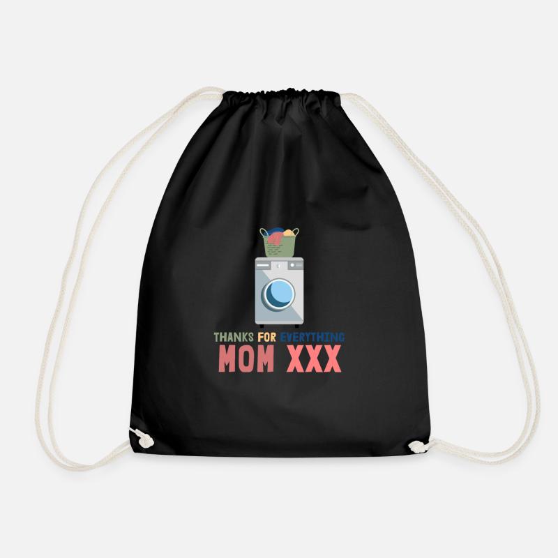 Mom - Thanks for Everything - Drawstring Bag - black