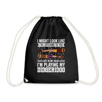 In My Head I'm Playing Didgeridoo - Turnbeutel - Schwarz - Vorne