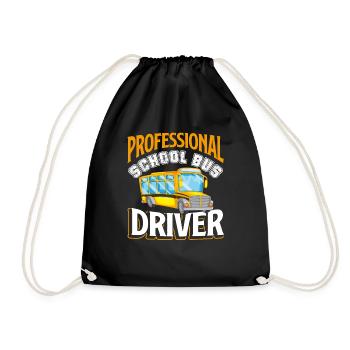 School Bus Driver Professional School Bus Driver - Drawstring Bag - black - Front