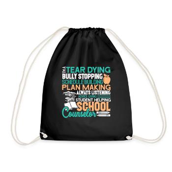 School Counselor School Counselor Helping - Drawstring Bag - black - Front