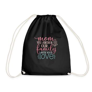 Tu ancres notre famille avec amour maman - Sac de sport léger - noir - Devant