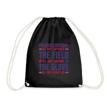 FoundLux New Design, AMERICAN FOOTBALL IS MY SPORT - Turnbeutel - Schwarz - Vorne