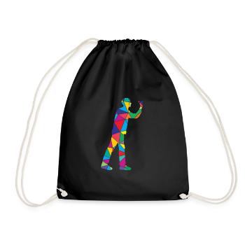 Low Poly Dartist Polygon Dart - Drawstring Bag - black - Front