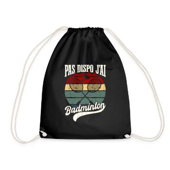 Pas Dispo J'Ai Badminton Retro Vintage - Sac de sport léger - noir - Devant