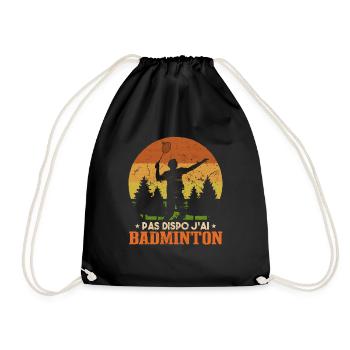 Joueur De Badminton Retro - Sac de sport léger - noir - Devant