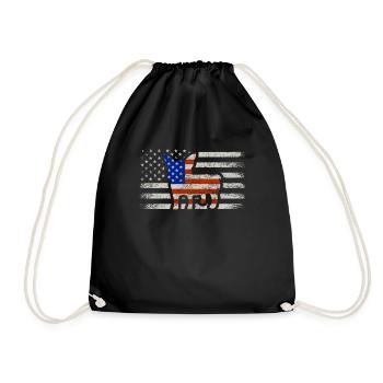 Boston Terrier 4 juillet Patriotic American - Sac de sport léger - noir - Devant