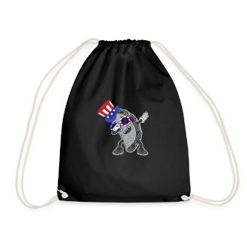 Dab Taco July 4 American Flag USA - Drawstring Bag - black - Front