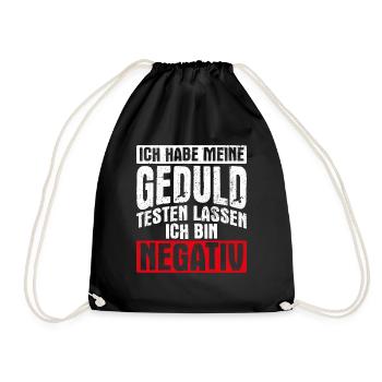 Ungeduldig Sarkasmus Keine Geduld Geschenk Ungedul - Turnbeutel - Schwarz - Vorne