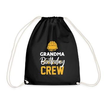 Grandma of the birthday team - Birthday building - Drawstring Bag - black - Front