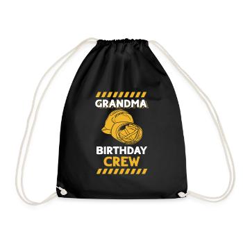 Grandma of the birthday team - Birthday building - Drawstring Bag - black - Front