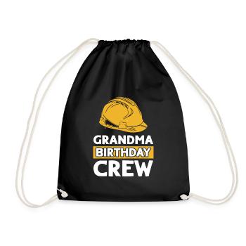 Grandma of the birthday team - Birthday building - Drawstring Bag - black - Front