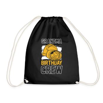 Grandma of the birthday team - Birthday building - Drawstring Bag - black - Front