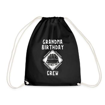 Grandma of the birthday team - Birthday building - Drawstring Bag - black - Front