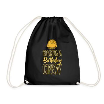 Grandma of the birthday team - Birthday building - Drawstring Bag - black - Front