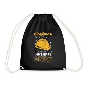 Grandma of the birthday team - Birthday building - Drawstring Bag - black - Front
