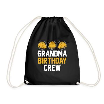 Grandma of the birthday team - Birthday building - Drawstring Bag - black - Front
