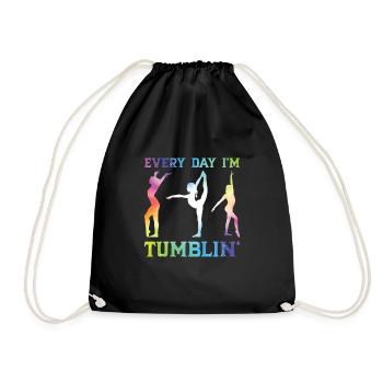 Tumbler Gymnast Girl Tumbler - Drawstring Bag - black - Front