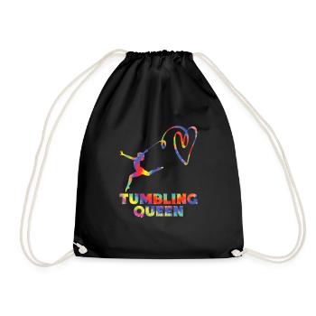 Tumbler Gymnast Girl Tumbler - Drawstring Bag - black - Front