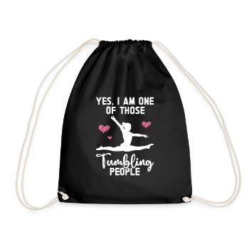 Tumbler Gymnast Girl Tumbler - Drawstring Bag - black - Front