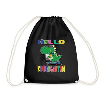Bonjour Kindergarten Skateboarding Dino - Sac de sport léger - noir - Devant