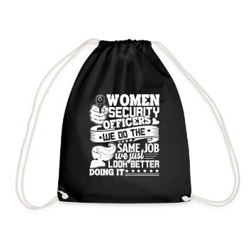 Security Officer Women Security Officer - Drawstring Bag - black - Front