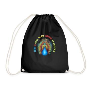 Paon Oiseau Animal Paons - Sac de sport léger - noir - Devant