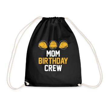 Maman de l’équipe d’anniversaire - Construction d’anniversaire - Sac de sport léger - noir - Devant