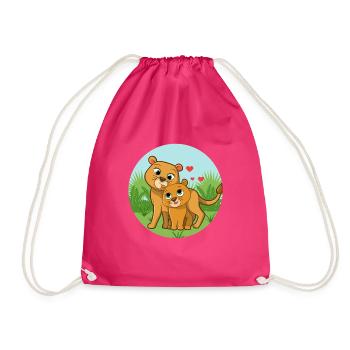 Lion Mama Bébé - Sac de sport léger - fuchsia - Devant