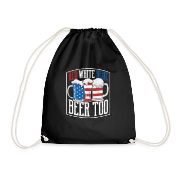 Rouge Blanc Bleu et bière au drapeau américain du 4 juillet - Sac de sport léger - noir - Devant