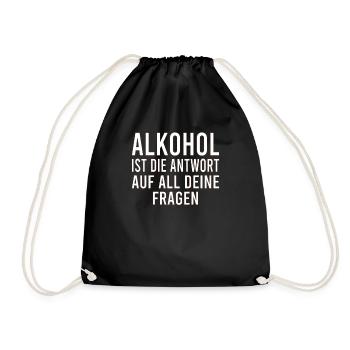 Vatertag Himmelfahrt Bier Nachbar Nachbarn Saufen - Turnbeutel - Schwarz - Vorne