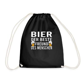 Vatertag Himmelfahrt Bier Nachbar Nachbarn Saufen - Turnbeutel - Schwarz - Vorne