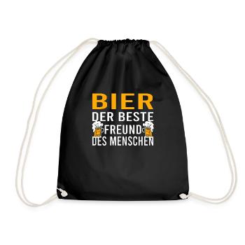 Vatertag Himmelfahrt Bier Nachbar Nachbarn Saufen - Turnbeutel - Schwarz - Vorne