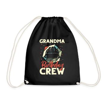 Grandma of the birthday team - Birthday building - Drawstring Bag - black - Front