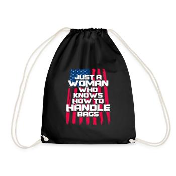 Just A Woman Who Knows How To Handle Bags - Drawstring Bag - black - Front