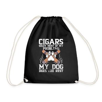 Cigare et chiens fumant des toabacos - Sac de sport léger - noir - Devant