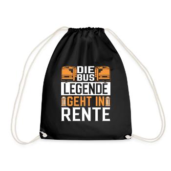 Rente Busfahrer Geschenkidee Spruch Rente Beruf - Turnbeutel - Schwarz - Vorne