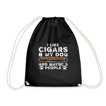 Cigare et chiens fumant des toabacos - Sac de sport léger - noir - Devant