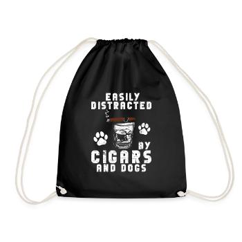 Cigare et chiens fumant des toabacos - Sac de sport léger - noir - Devant