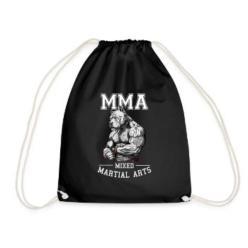 MMA Pitbull - Mixed Martial Arts Hund - Turnbeutel - Schwarz - Vorne