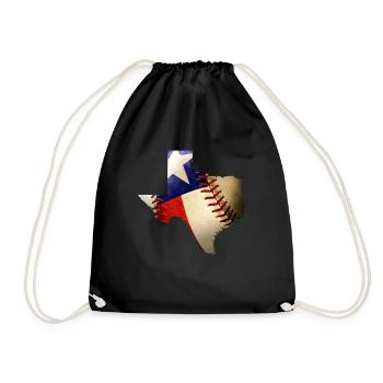 Texas Baseball Lover Carte du drapeau de l’État du Texas - Sac de sport léger - noir - Devant
