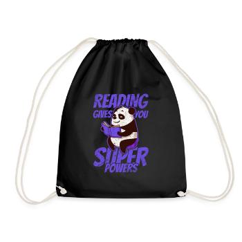 Panda Books Lover - Drawstring Bag - black - Front
