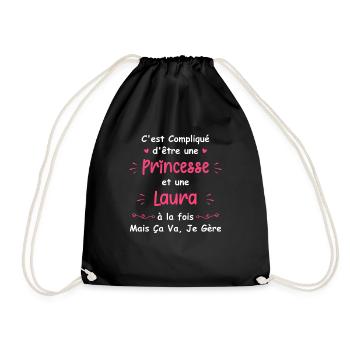 C'est compliqué d'être une princesse et laura - Sac de sport léger - noir - Devant