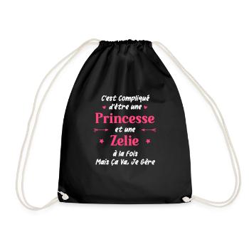 C'est compliqué d'être une princesse et Zelie - Sac de sport léger - noir - Devant